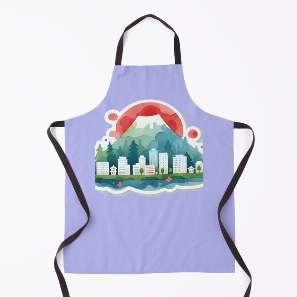 Item preview, Fukushima Japan Minimalist Skyline Sticker – Watercolor Nature Colors & 3D Retro Design, designed and sold by PaintMeWorld.