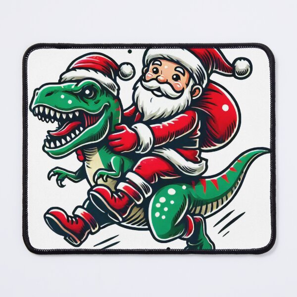 Item preview, Santa Riding Dinosaur Christmas Fun designed and sold by lubushop1.
