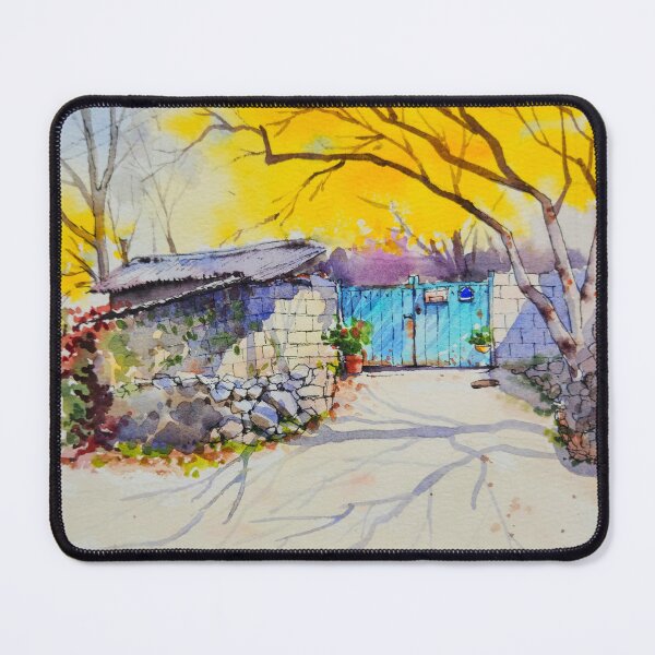 Item preview, Beautiful South Korean countryside watercolor painting, art print, home deco designed and sold by Jennywatercolor.
