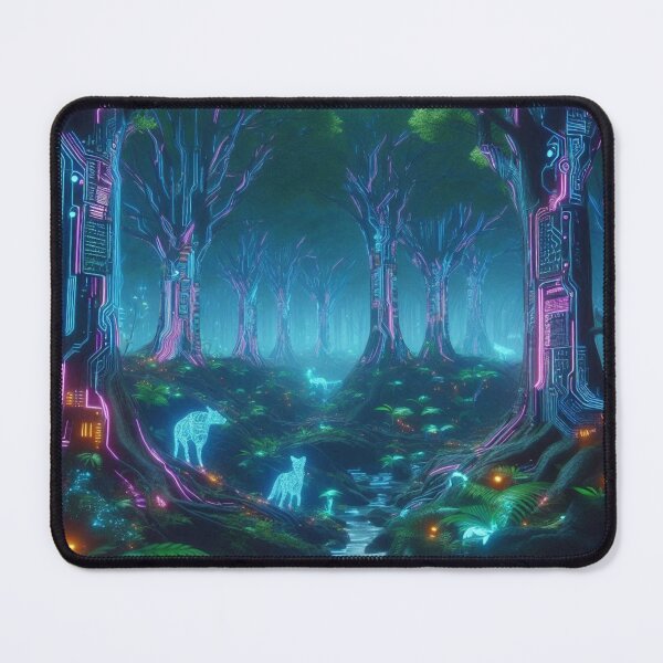 Item preview, cyberpunk forest art designed and sold by Dominika Farkašová.