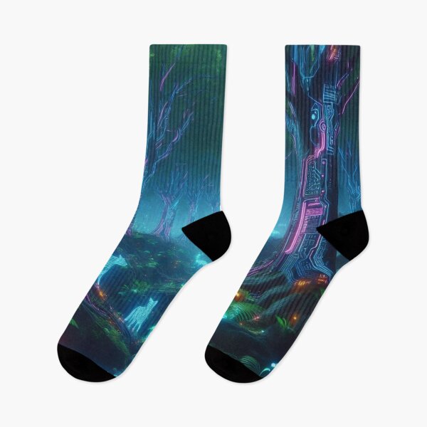 Item preview, cyberpunk forest art designed and sold by Dominika Farkašová.