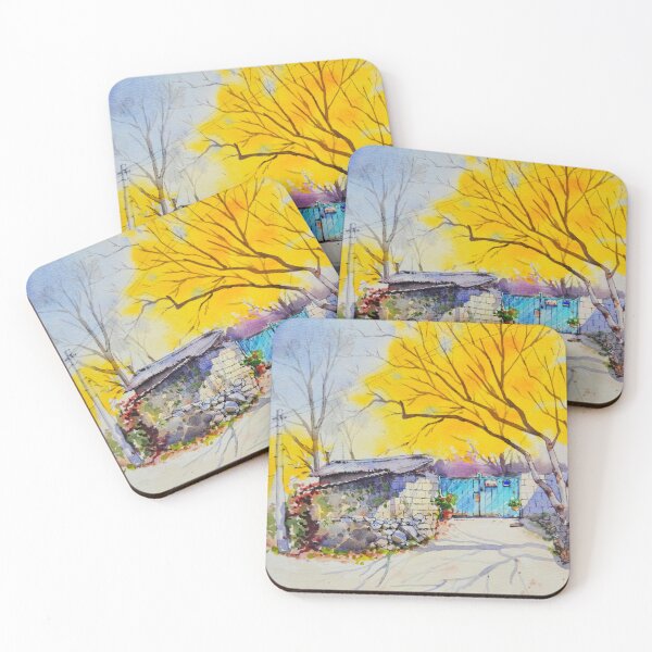 Item preview, Beautiful South Korean countryside watercolor painting, art print, home deco designed and sold by Jennywatercolor.