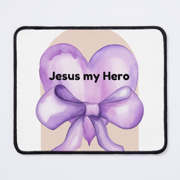 Item preview, Jesus My Hero Watercolor Heart and Bow designed and sold by ANewGlory.