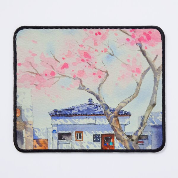 Item preview, South Korea's beautiful rural scenery watercolor painting, art printing, home deco. designed and sold by Jennywatercolor.