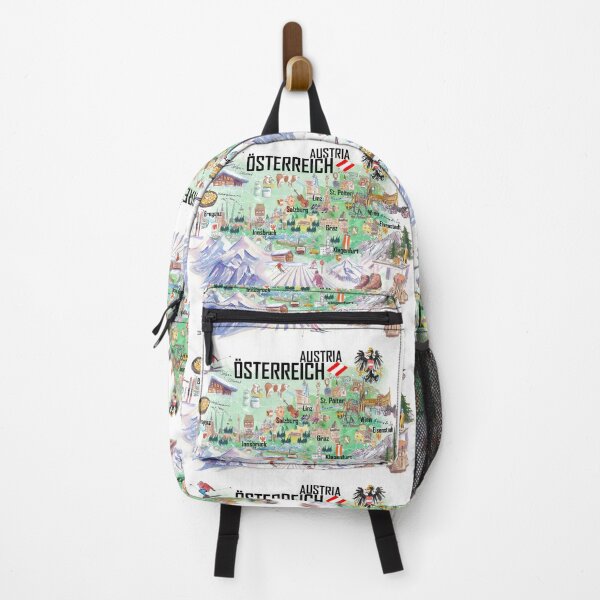 Item preview, Austria Illustrated Travel Map Alps and Hiking with Roads and Tourist Highlights designed and sold by artshop77.