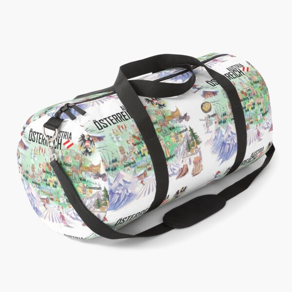 Item preview, Austria Illustrated Travel Map Alps and Hiking with Roads and Tourist Highlights designed and sold by artshop77.