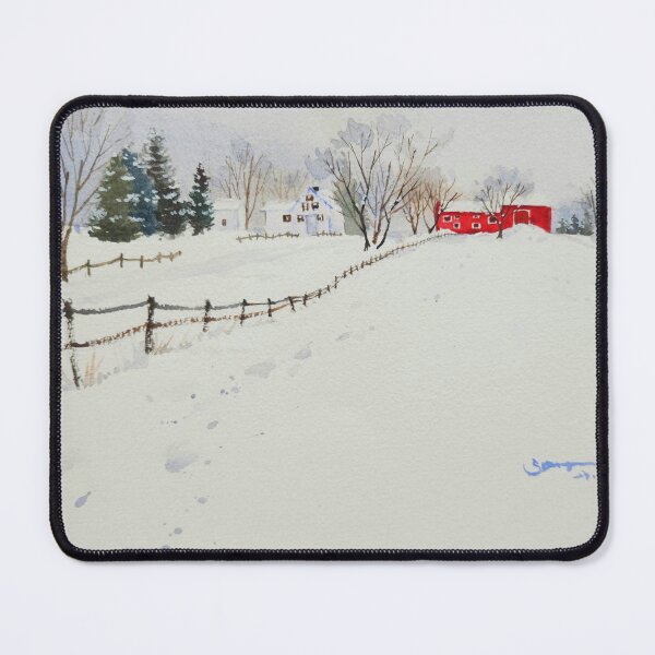 Item preview, Winter Fairy tale country  Watercolor Painting Art Print designed and sold by Jennywatercolor.