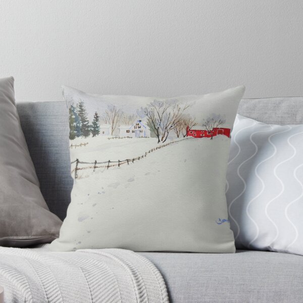 Item preview, Winter Fairy tale country Watercolor Painting Art Print designed and sold by Jennywatercolor.