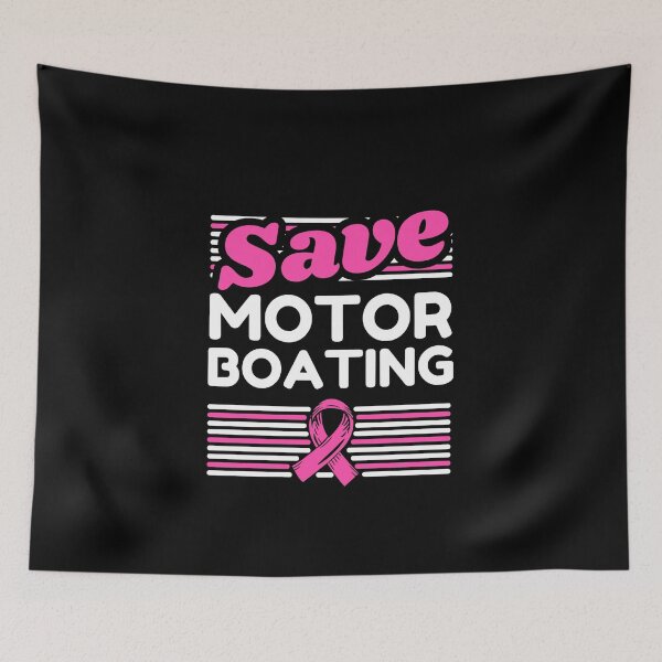 Item preview, Save Motor Boating Design Funny Breast Cancer Awareness with Pink Ribbon Design designed and sold by Pixie-agenca.