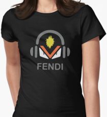 fendi with the headphone Women's Fitted T-Shirt