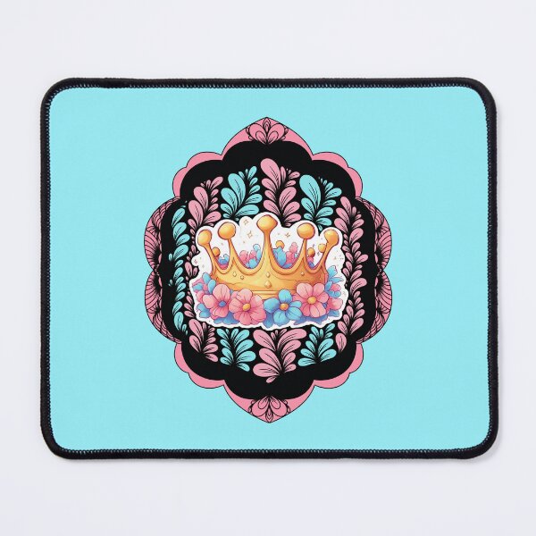 Item preview, Zen Flower Petal Art - Pink and Blue Flowers with Golden Crown designed and sold by SpeakBoldly.