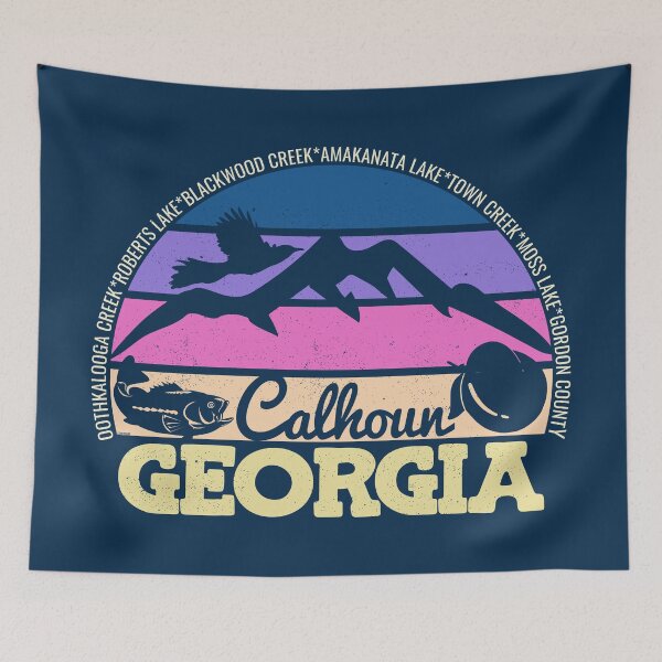 Item preview, Calhoun Georgia Sunset Retro Vintage Local Pride Logo designed and sold by CRHPOD20.