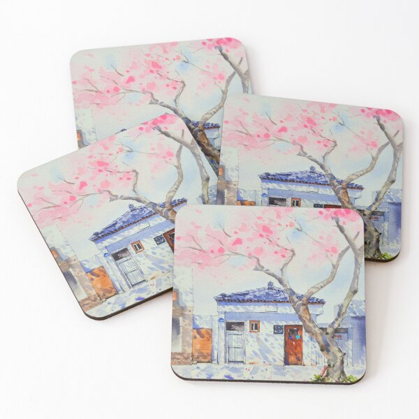 Item preview, South Korea's beautiful rural scenery watercolor painting, art printing, home deco. designed and sold by Jennywatercolor.