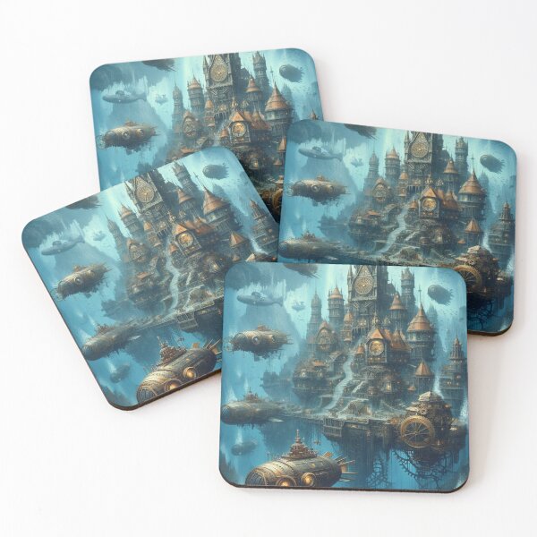 Item preview, steampunk ocean cityscape designed and sold by Dominika Farkašová.