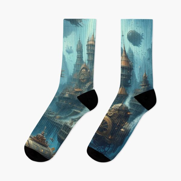 Item preview, steampunk ocean cityscape designed and sold by Dominika Farkašová.