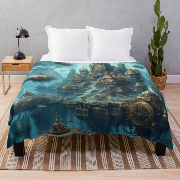Item preview, steampunk ocean cityscape designed and sold by Dominika Farkašová.