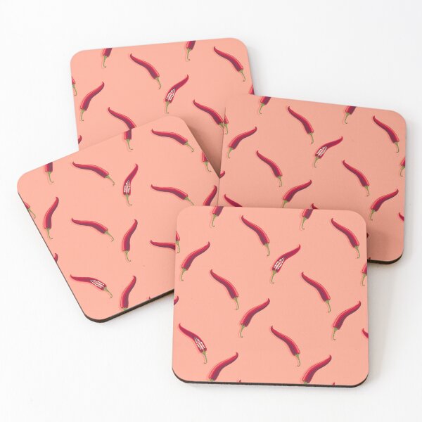 Item preview, Hot pepper, imitation check mark, Coral background designed and sold by Alex  Blud.