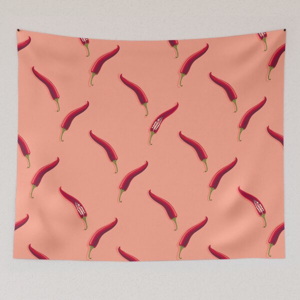 Item preview, Hot pepper, imitation check mark, Coral background designed and sold by Alex  Blud.