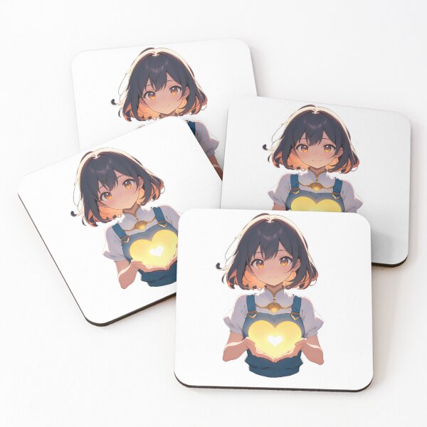 Item preview, Kawaii Anime Girl Holding Glowing Heart - Symbol of Hope, Love & Hope designed and sold by Animeture.