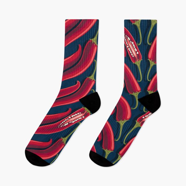 Item preview, Hot pepper, wide stripe, Dark blue background designed and sold by Alex  Blud.