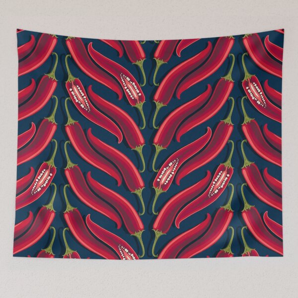 Item preview, Hot pepper, wide stripe, Dark blue background designed and sold by Alex  Blud.
