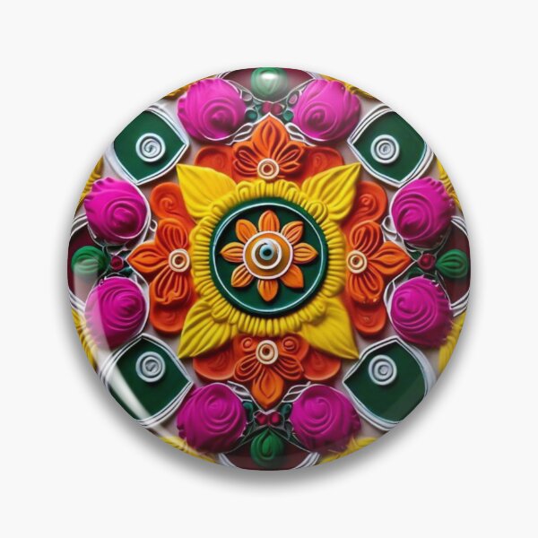 Item preview, Floral pattern mix rangoli  designed and sold by Diwakar-Designs.