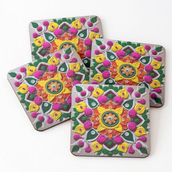 Item preview, Floral pattern mix rangoli  designed and sold by Diwakar-Designs.