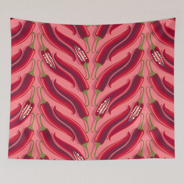 Item preview, Hot pepper, wide stripe, Pink background designed and sold by Alex  Blud.