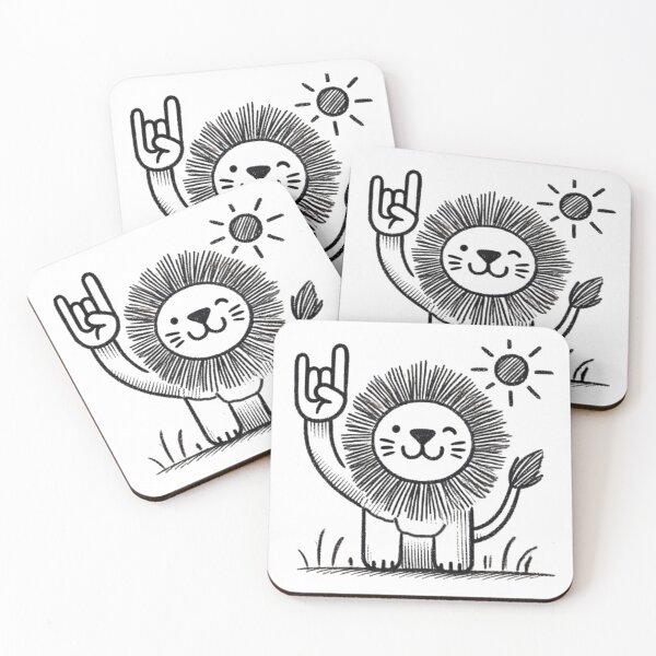 Item preview, Rocking Lion Black & White (Kids Art)  designed and sold by All4ROCK.