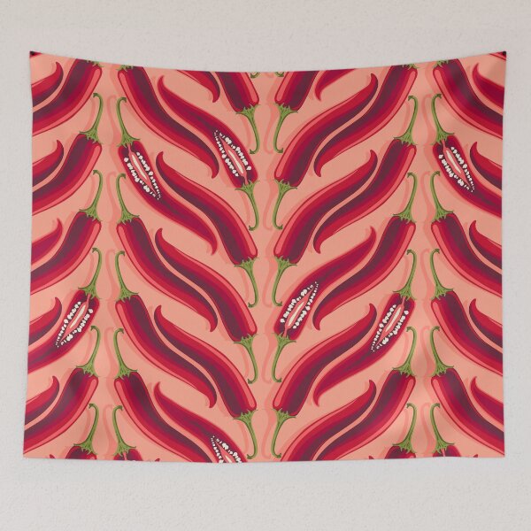 Item preview, Hot pepper, wide stripe, Coral background designed and sold by Alex  Blud.
