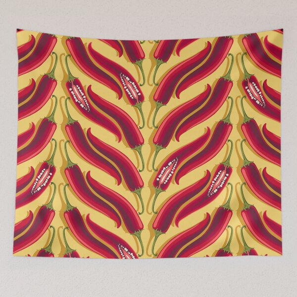 Item preview, Hot pepper, wide stripe, Yellow background designed and sold by Alex  Blud.