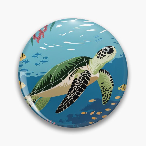Item preview, Vintage Minimal Retro Travel Poster - Great Barrier Reef Australia with Turtle, Fish, Corals designed and sold by pod24.