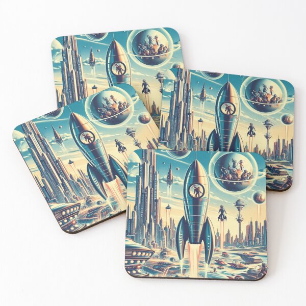 Item preview, 1950s futuristic illustrations designed and sold by Dominika Farkašová.