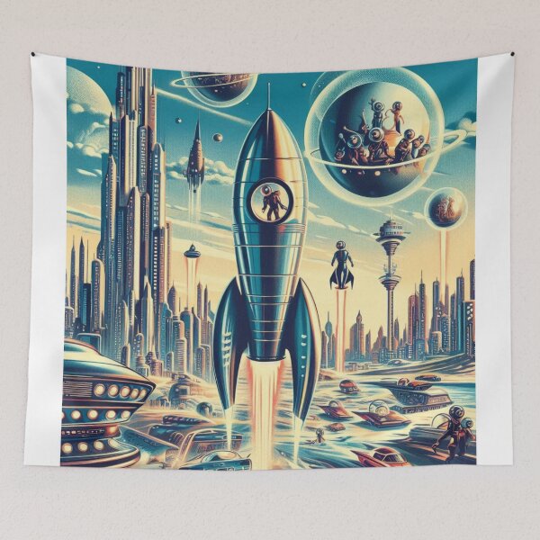 Item preview, 1950s futuristic illustrations designed and sold by Dominika Farkašová.