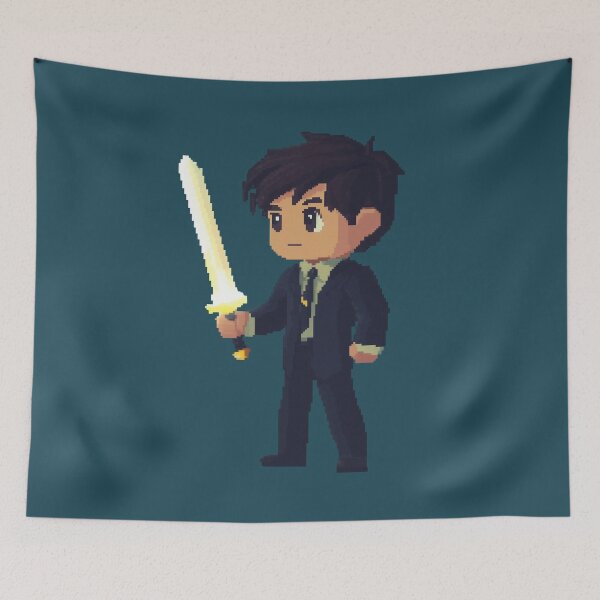 Item preview, Pixel Hero with Glowing Sword designed and sold by Anwit.