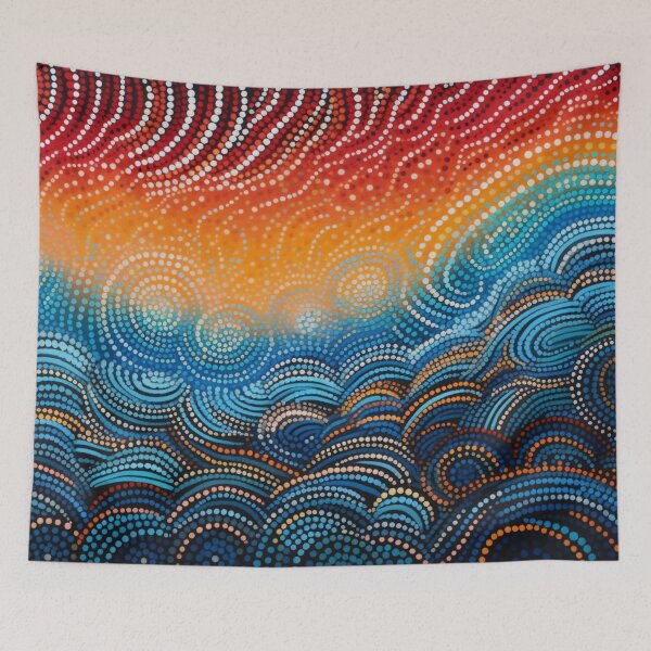 Item preview, Aboriginal Inspired Dot Art - With Clouds designed and sold by GrinGalore.