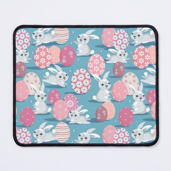 Item preview, Easter bunnies on a light blue background designed and sold by Alex Blud.
