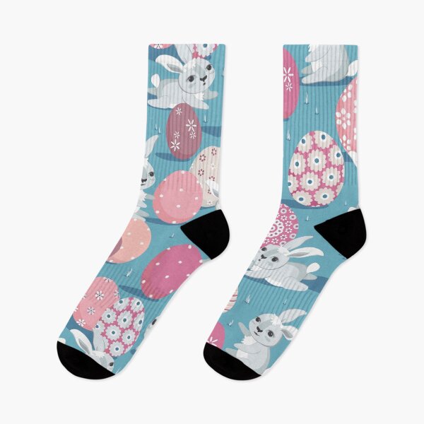 Item preview, Easter bunnies on a light blue background designed and sold by Alex  Blud.