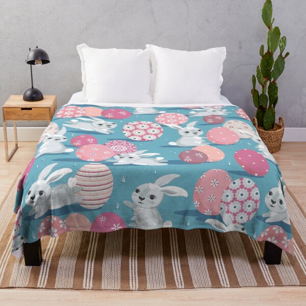 Item preview, Easter bunnies on a light blue background designed and sold by Alex  Blud.