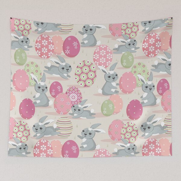 Item preview, Easter bunnies on a light cream background designed and sold by Alex  Blud.