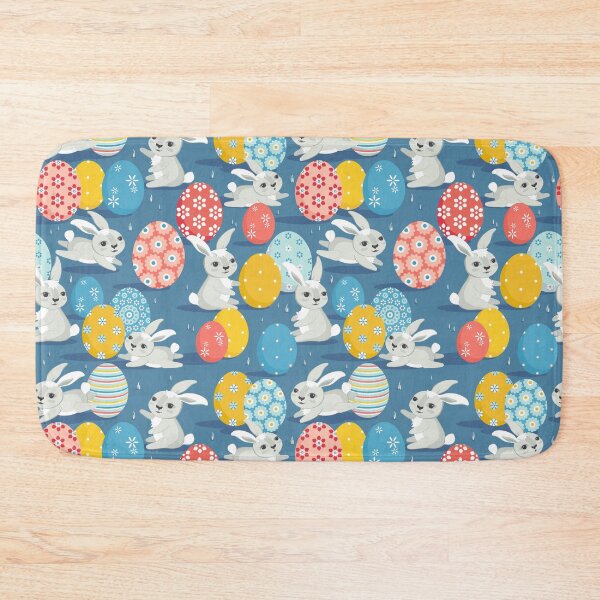 Item preview, Easter bunnies on blue background designed and sold by Alex  Blud.