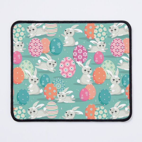 Item preview, Easter bunnies on emerald background designed and sold by Alex Blud.