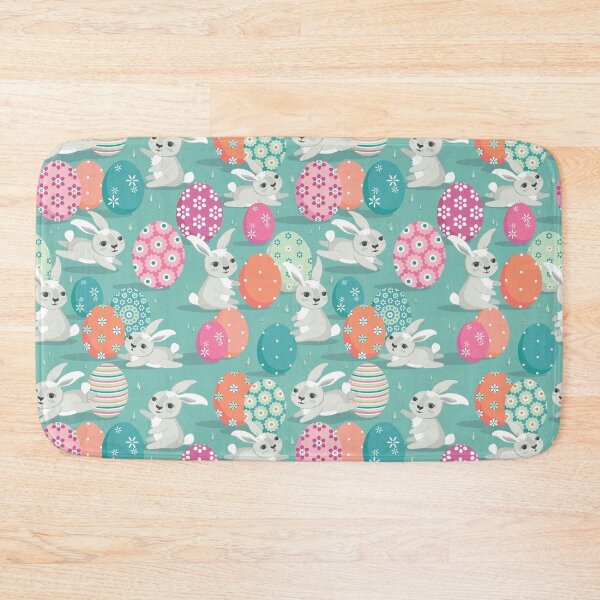 Item preview, Easter bunnies on emerald background designed and sold by Alex  Blud.