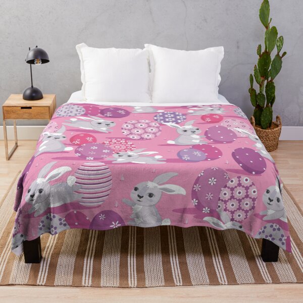 Item preview, Easter bunnies on pink background designed and sold by Alex  Blud.