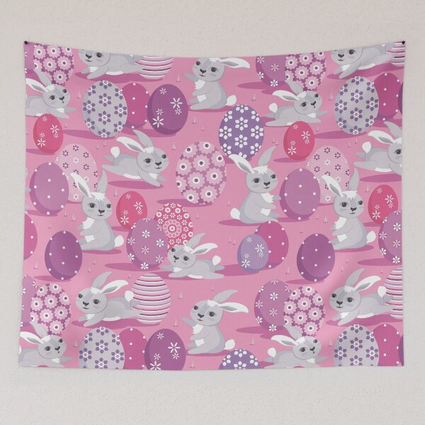 Item preview, Easter bunnies on pink background designed and sold by Alex  Blud.