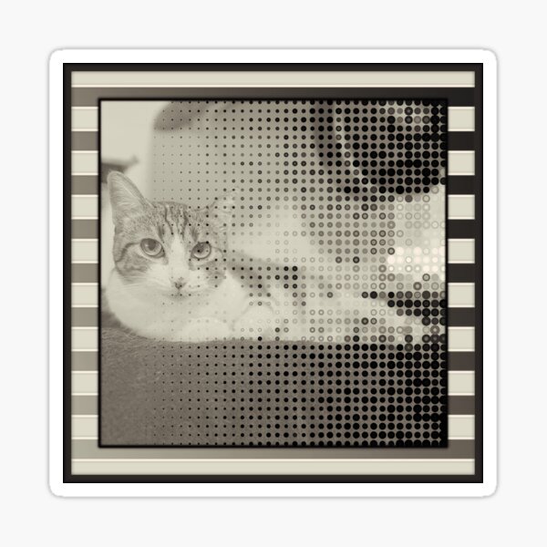 Cat Digital Art Sticker