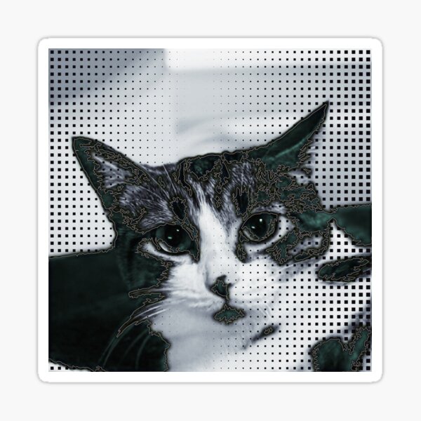 Cat Digital Art Sticker