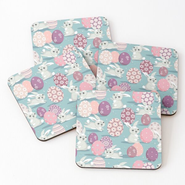 Item preview, Easter bunnies, Pink and dark turquoise version designed and sold by Alex  Blud.