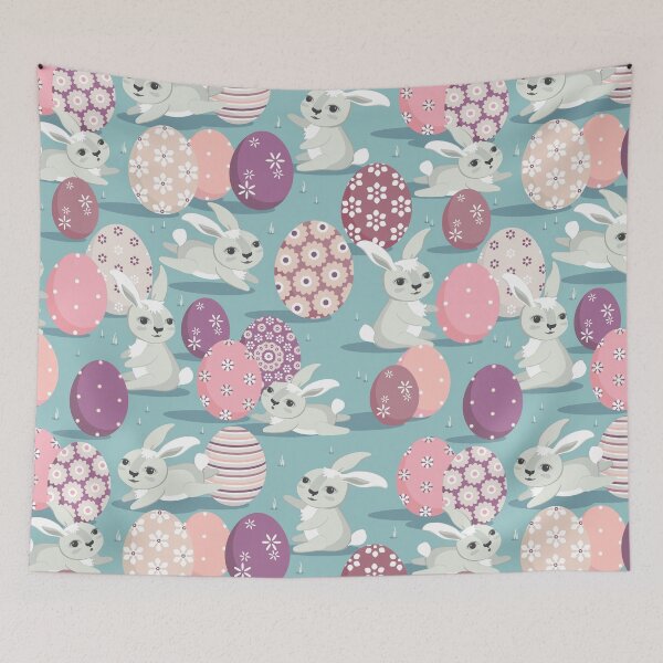 Item preview, Easter bunnies, Pink and dark turquoise version designed and sold by Alex  Blud.