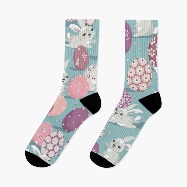 Item preview, Easter bunnies, Pink and dark turquoise version designed and sold by Alex  Blud.